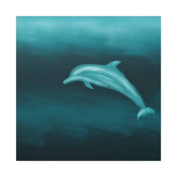"Minimalist Dolphin Dive" - Canvas