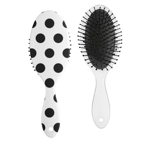 Minimalist Dots Detangler Hair Brush, Soft Bristle Paddle Comb with Retro Dot Aesthetic, Perfect for Daily Brushing, Wet Hair Detangling, Scalp Massage for Women, Kids