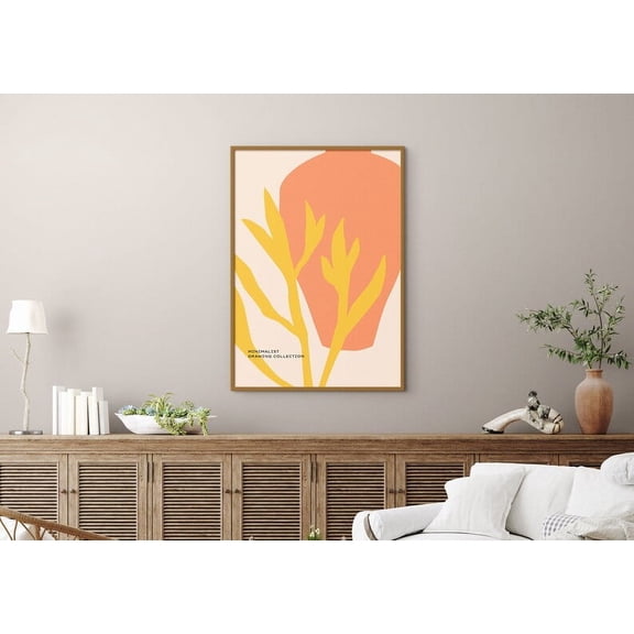 Minimalist Drawing Collection, Plants And Vase Botanical Art Print