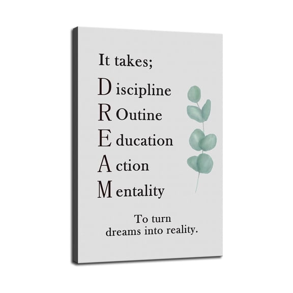 Minimalist Dream Chaser Canvas Art, Inspirational Quote Print for Modern Interiors, Motivational Wall Art for Living Room, Bedroom and Workspace