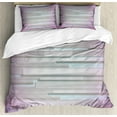 thumbnail image 1 of Minimalist Duvet Cover Set, Trippy Shaped and Unusual with Vivid Visual Effects Art Image, Decorative 3 Piece Bedding Set with 2 Pillow Shams, Queen Size, Dried Rose Lilac, by Ambesonne, 1 of 3