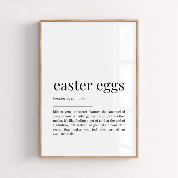 Minimalist Easter Eggs Definition Typography Wall Art Poster 12x18 UNFRAMDE