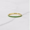 thumbnail image 1 of Minimalist Emerald Stacking Eternity Band Wedding Anniversary Statement 925 Sterling Silver Yellow Gold Plated Gemstone Jewelry For Women Gift, 1 of 5