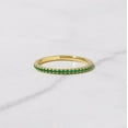 thumbnail image 1 of Minimalist Emerald Stacking Eternity Band Wedding Anniversary Statement 925 Sterling Silver Yellow Gold Plated Gemstone Jewelry For Women Gift, 1 of 5
