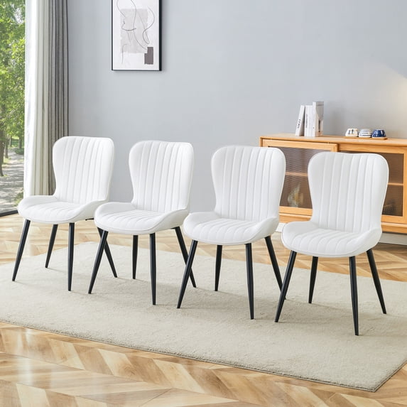 The Minimalist Ergonomic Dining Chair Comes In A Pack of 4, With A Comfortable Design Of Extended And Curved Seat Cushions, Unlocking A Comfortable And Minimalist New Sitting Posture.