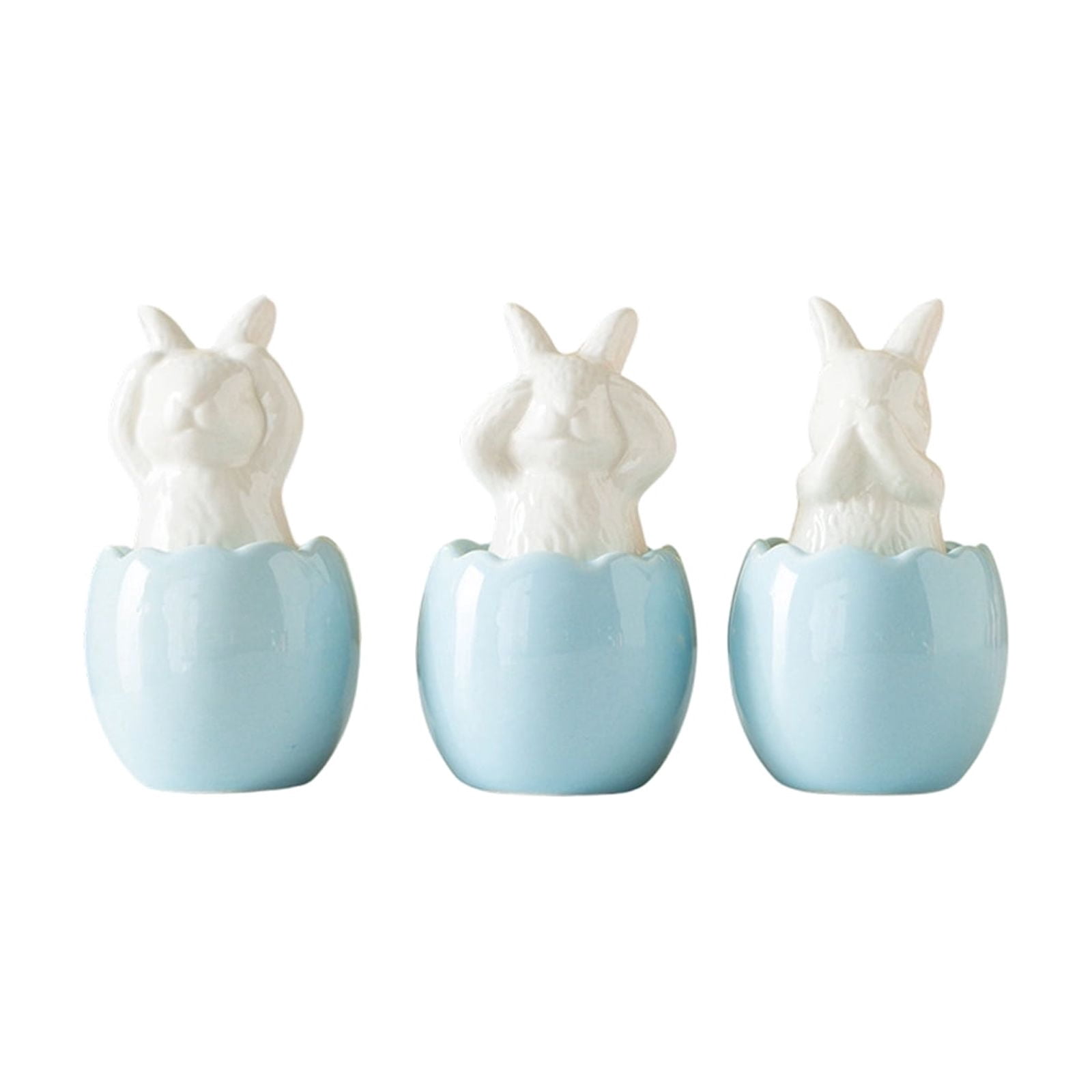Minimalist European Ceramic Easter Bunny Figurine, Eggshell-Inspired ...