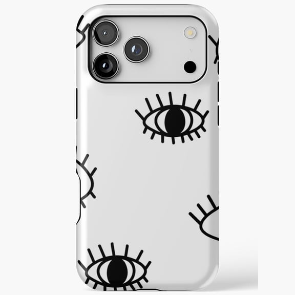 Minimalist Eye Pattern Black and White Abstract Phone Case 17 16 15 14 13 12 11 Pro Max
