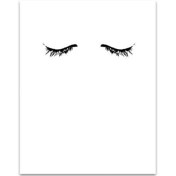 Minimalist Eyelashes Graphic - 11x14 Unframed Typography Art Print - Great Salon Decor