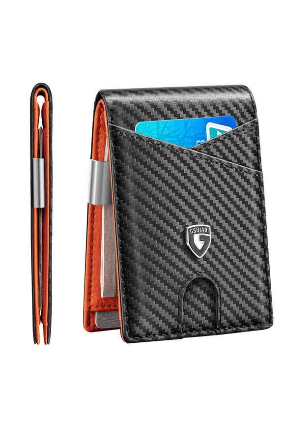 Minimalist FRID Wallet for Men with Money Clip,Includes Gift Box