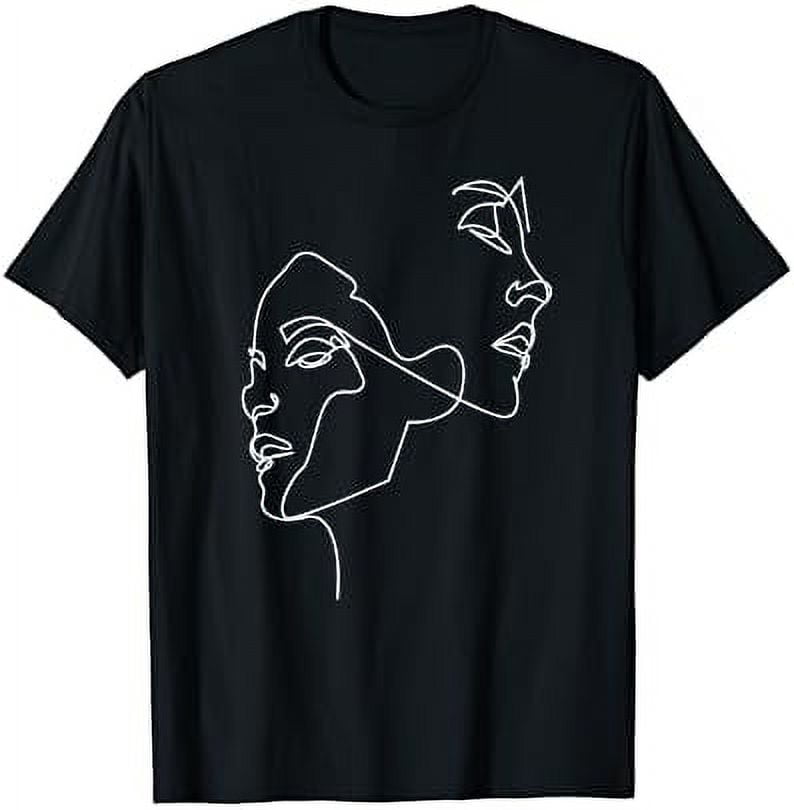 Minimalist Faces Abstract Line Art Drawing Aesthetic Woman T-Shirt ...