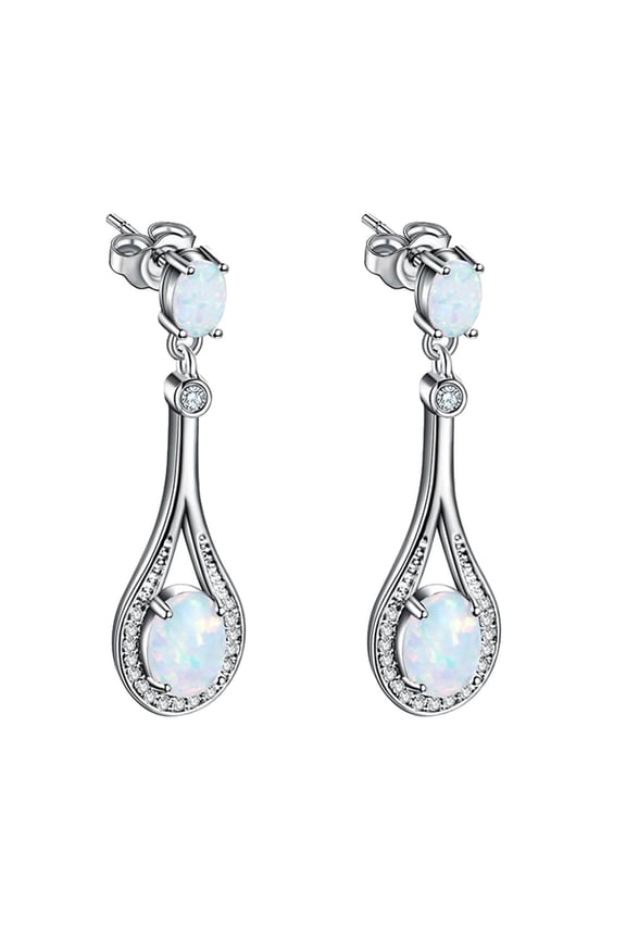 Minimalist Fire Opal Sterling Silver Drop Earring Simple Drop Earrings Opal Earrings Sterling Silver Opal Earring Simple Dangle Earring