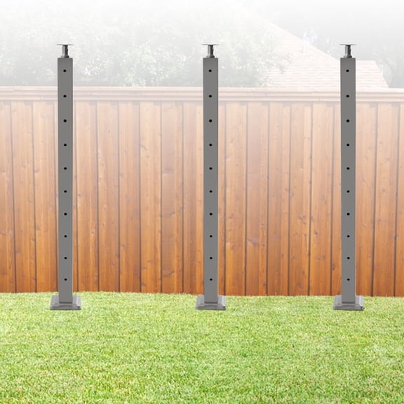 Minimalist Floor Mounted Handrail Stair Rail with Installation Kit Hand Rails Reliable Cable Railing Post Stair Rail with Installation Holes 0-90 Adjustable