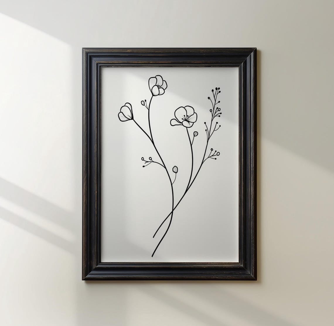 Minimalist Floral Line Drawing Wall Art Print, Modern Farmhouse ...