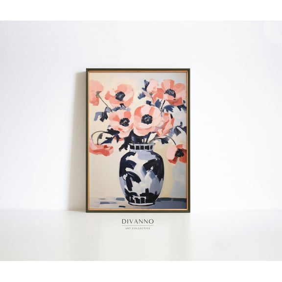 Minimalist Floral Modern Apartment Poster, Unframed Size 8x12