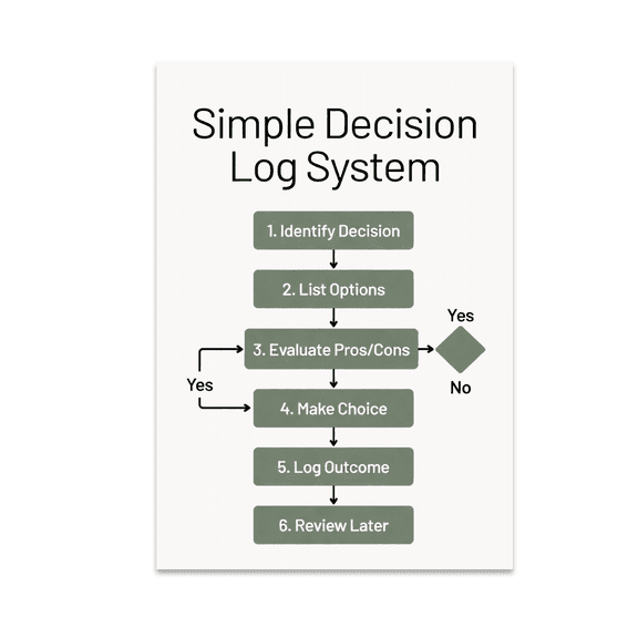 Minimalist Flowchart Design - Decision Log Enthusiast - 13x19 Poster Print