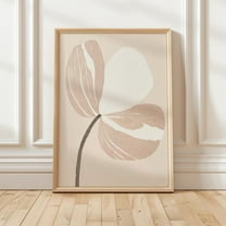 Minimalist Flower Art Print, Neutral Beige And White Floral, Modern Botanical Abstract Petal Designwork Wall Art, Modern Wall Decor, 8x12 UNFRAMED