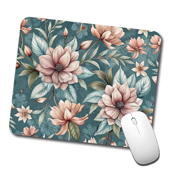 Minimalist Flowers Floral Pattern Mouse Pad Low Profile Gaming Mat