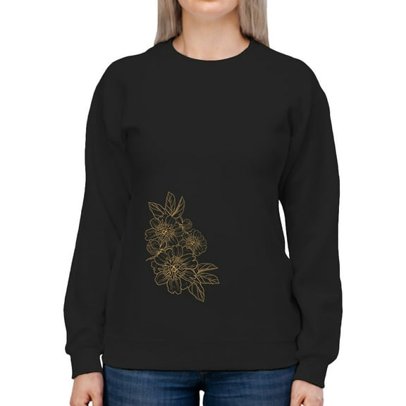 Minimalist Flowers Sweatshirt Women -GoatDeals Designs, Female Large