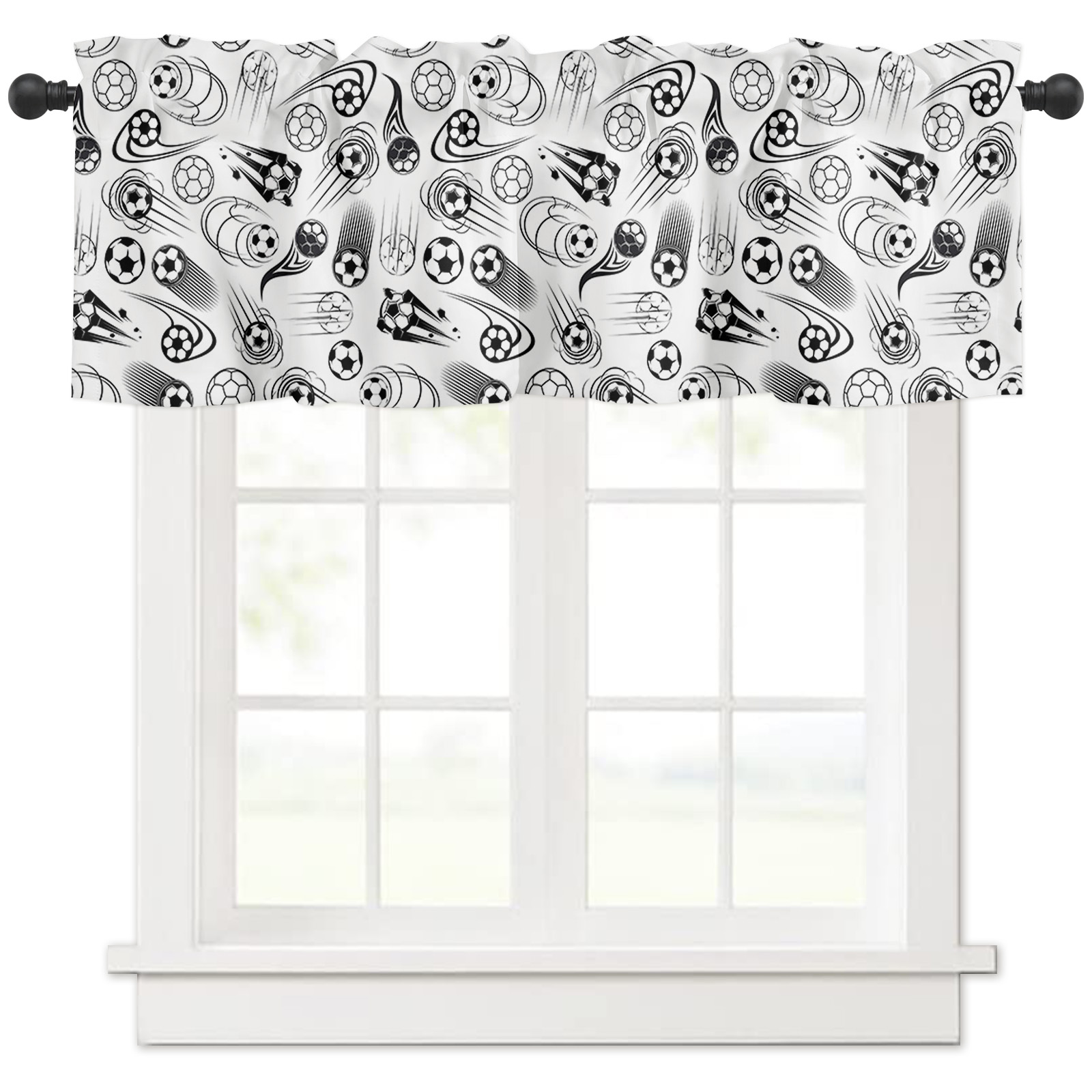 Minimalist Football Curtain Valance for Windows/Living Room/Kitchen
