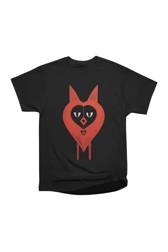 Minimalist Fox Love T-Shirt Tee Gift For Him Merch For Her Apparel For Friend