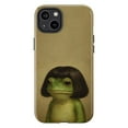 thumbnail image 1 of Minimalist Frog Bob Haircut Phone Case – Funny Quirky Frog Portrait Design, Soft Beige Background – Fits iPhone 17 16 15 14 13 12 11 Plus Pro Max Mini, 1 of 6