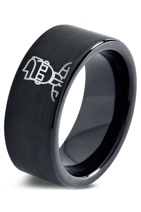 Minimalist Gamer Black Tungsten Unique Anniversary Gifts for Boyfriend Thumb Rings Mom Men
