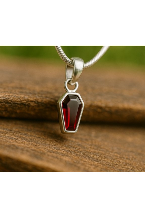 Minimalist Garnet Coffin Ring, 925 Solid Sterling Silver Ring, Gemstone Ring, Women Jewelry, Gift for Her