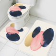 thumbnail image 1 of Minimalist Geometric Bathroom Rugs Set Pink Blue Non Slip Absorbent Soft Bath Mats 3 Piece Set with Bathroom Rug, U-Shaped Floor Mat, Toilet Seat Cover Small Size, 1 of 9