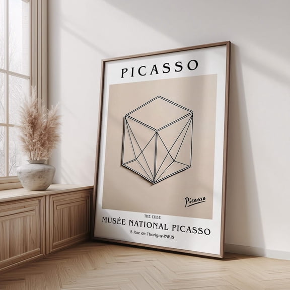 Minimalist Geometric Cube Modern Wall Art Print, Housewarming Home Decor