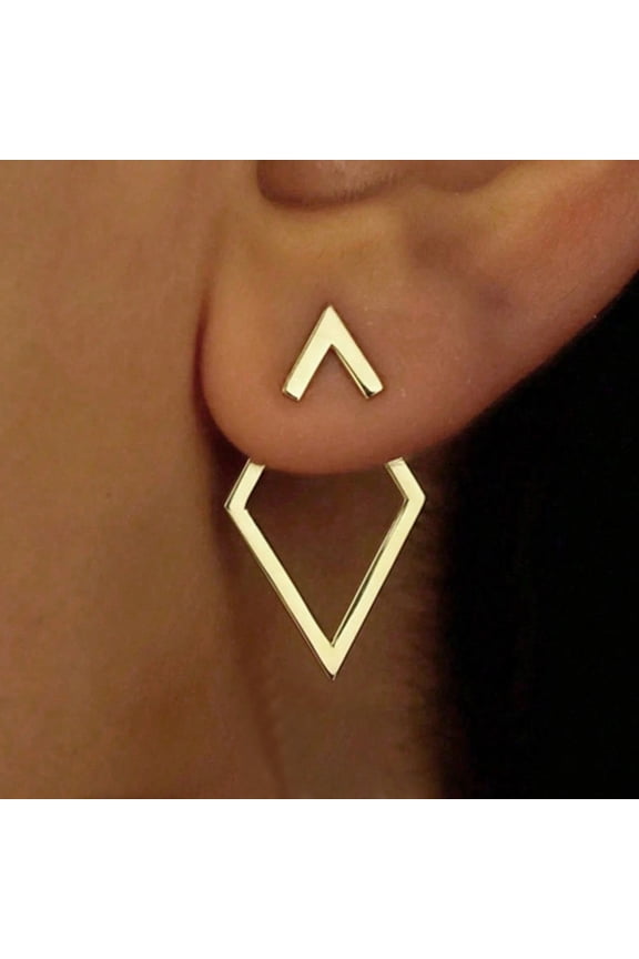 Minimalist Geometric Diamond Hollow Earrings for Elegant Fashion Statement