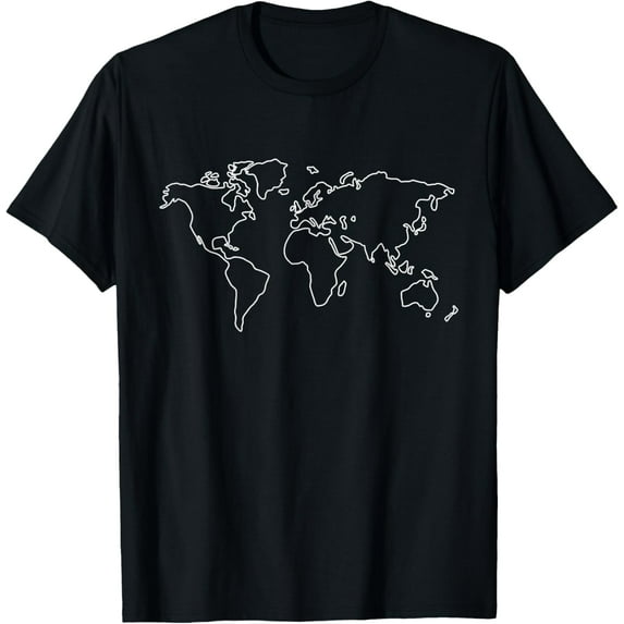Minimalist Globe World Map T-shirt Travel Traveler Graphic T-Shirt