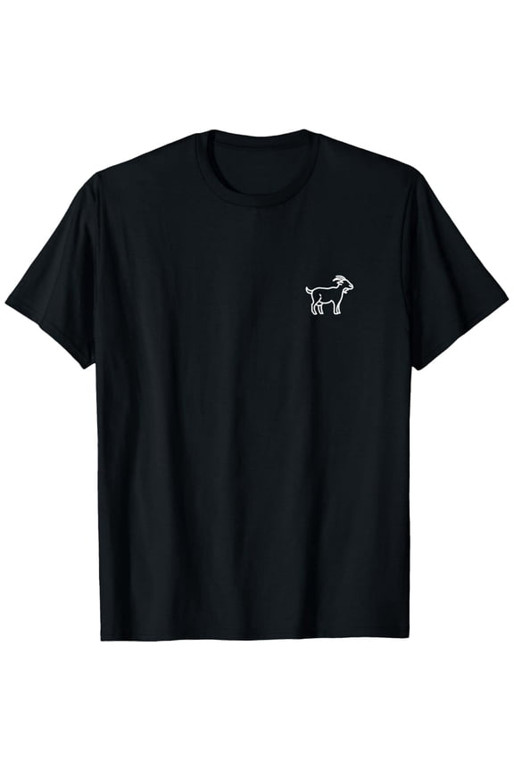 Minimalist Goat Graphic T-Shirt - Retro Funny Animal G.O.A.T. Greatest of All Time Unisex Black Tee - Cute Farm Animal Apparel for Men and Women