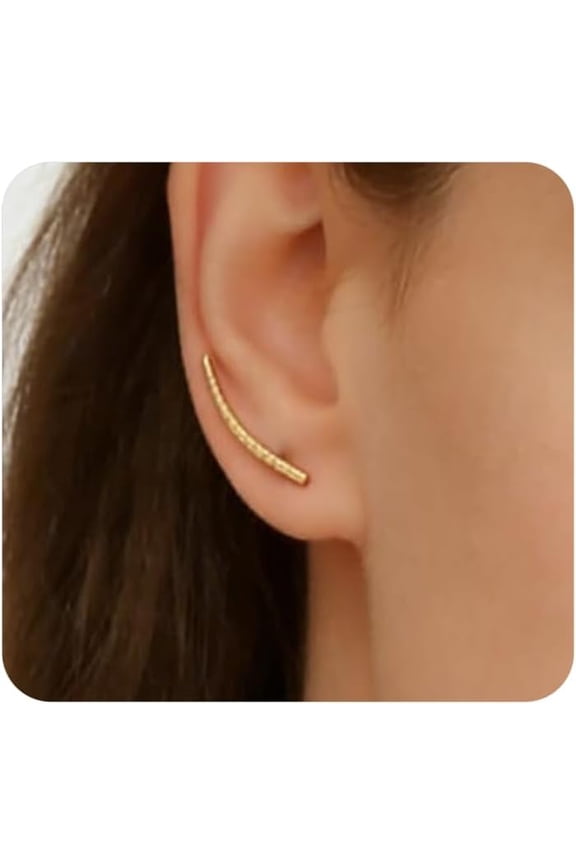 Minimalist Gold Plated Climber Earrings for Women,Irregular Silver Geometric Metal Ear Crawler Earrings,Trendy Punk Statement Jewelry Gifts[e7543]