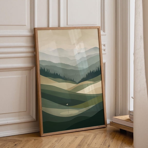 Minimalist Golf Course Wall Art Poster Unframed Paper Print