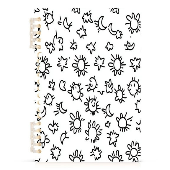 Minimalist Graffiti A5 8.3x5.7in PP Notebook, Adjustable Rings, 60 Sheets, Diary or Journey Note