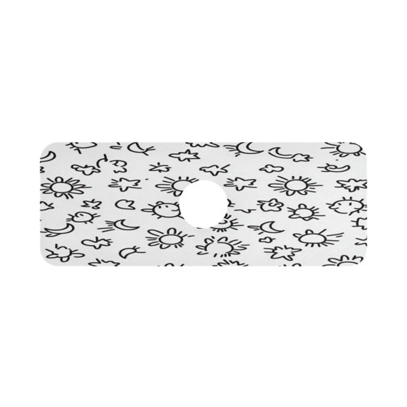 Minimalist Graffiti Single Compact Faucet Drying Pad 14.7x5.4in Absorbent Mat for Small Sinks, Vanity Countertops