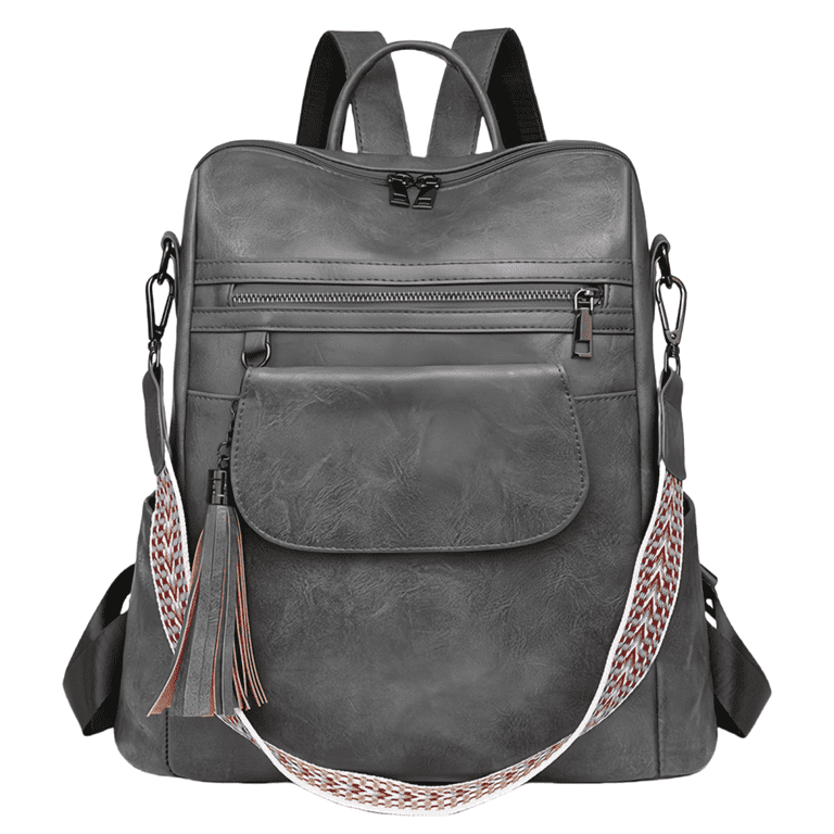 Sleek Gray Elegant Compact Faux Leather Finish Backpack Vegan Leather Legacy Backpack – Simple Modern main image 4