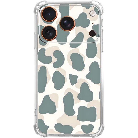 Minimalist Gray Leopard Print Case for iPhone 17 Pro Max, Morandi Leopard Print Pattern, Trendy Cool Soft TPU Bumper Case for iPhone 17 Pro Max