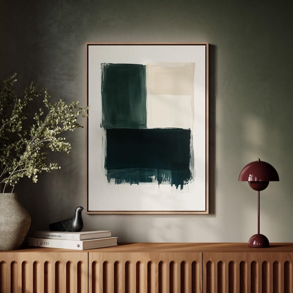 Minimalist Green Block Abstract Wall Art, Modern Neutral Painting for Contemporary Decor, wall decor, home decor, art print, gallery wall, living room art, Unframed Poster 8x12