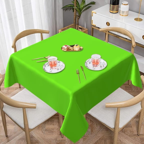 Minimalist Green Soft Tablecloth Square Dinng Table Covers for Kitchen & Table Linens 60" x 60"