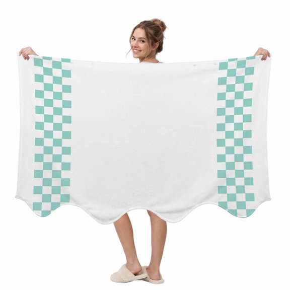 Minimalist Green Wearable Blanket, Buffalo Check Plaid Farmhouse Farm Theme Plush Thick Cozy Flannel Oversized Adult Throw Body Wearable Blankets with Pocket Gifts for Women Men 45x64in