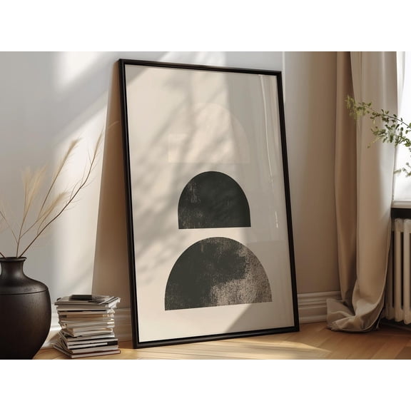 Minimalist Half Circle Neutral Geometric PDF Wall Art