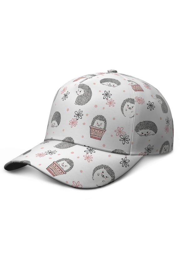 Minimalist Hedgehog Design Baseball Cap - Unisex Structured Hat with Curved Brim & Snapback Closure