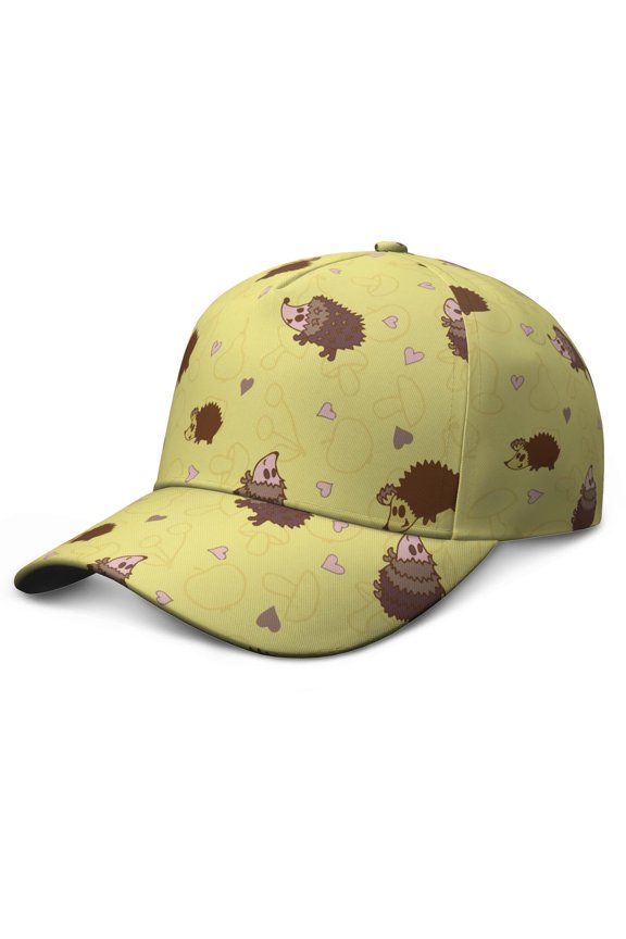 Minimalist Hedgehog Design Baseball Cap - Unisex Structured Hat with Curved Brim & Snapback Closure