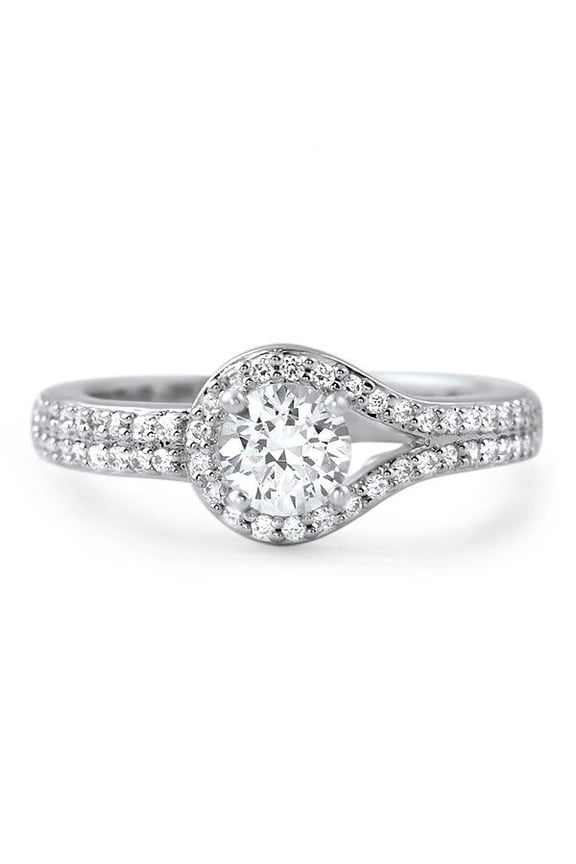 Minimalist Hitch Lock Promise Ring For Girlfriend, Solitaire Diamond Engagement Ring, Halo Diamond Ring, Pave Set Ring, 2.3 Ct Simulated Diamond, 925 Sterling Siver, Bridesmaid Gifts