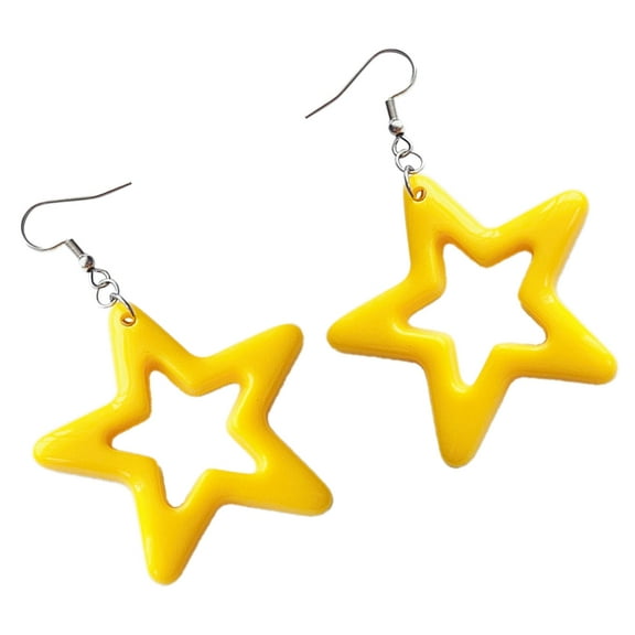 Minimalist Hollow Star Drop Earrings Jewelry Fashion Y2K Small Hoop Earrings