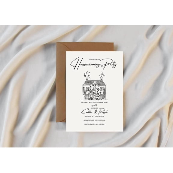 Minimalist Housewarming Invitation Elegant New Home Card Party Invitation Party Wall Art
