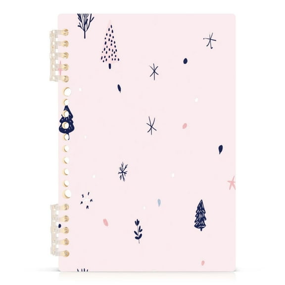 Minimalist Illustration A5 8.3x5.7in PP Notebook, Adjustable Rings, 60 Sheets, Diary or Journey Note