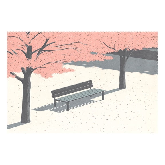 Minimalist Illustration Bench 12x18in Heat-Resistant Non-Slip Place Mat, Durable and Wrinkle-Resistant