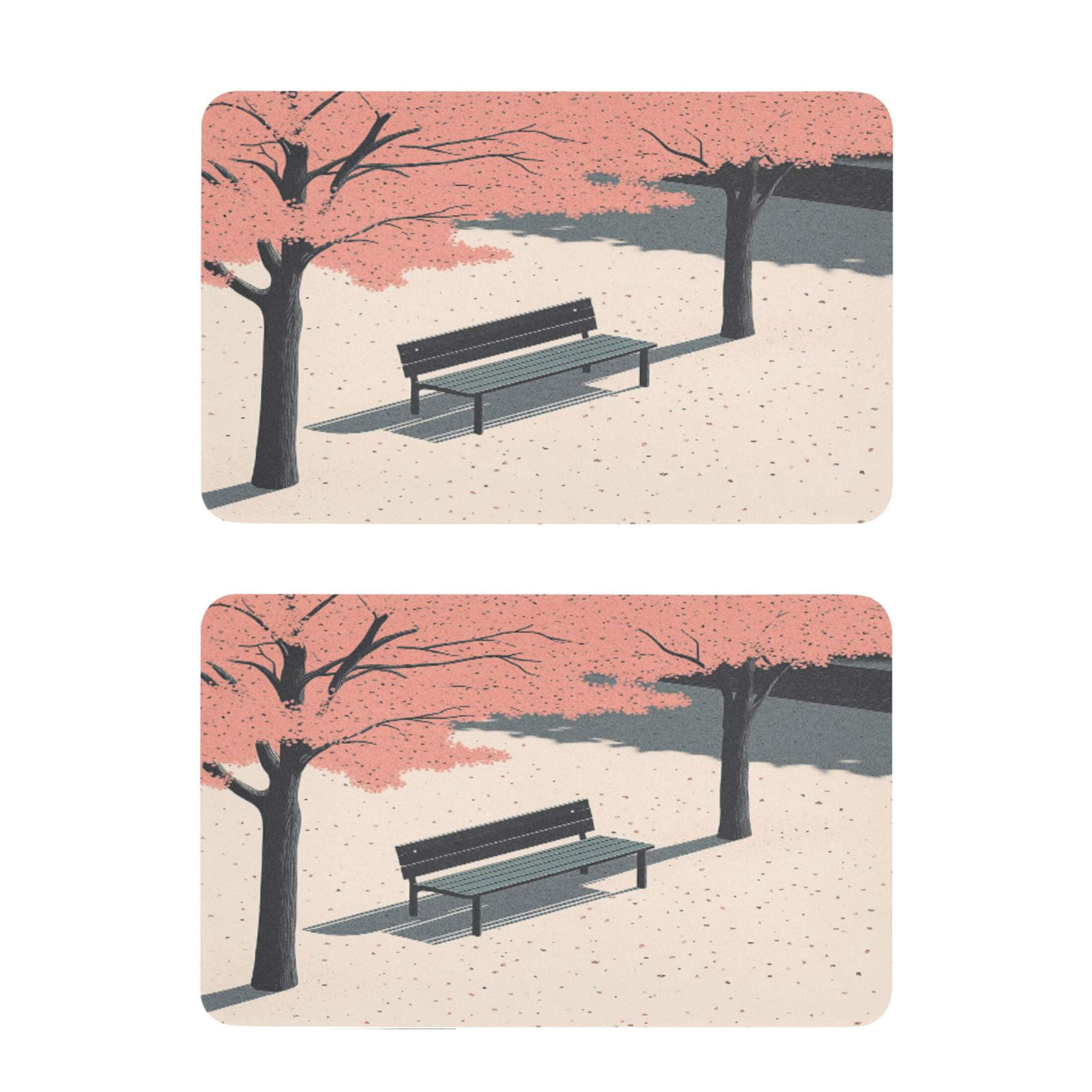 Bench Stickers Minimalist Illustration Bench 2 Pack 4x2.5 Inch Magnetic Stickers Thick ...